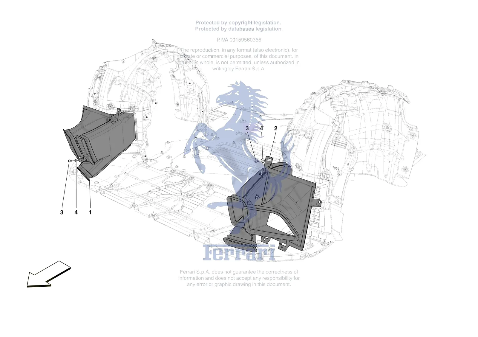 Ferrari 12 Cilindri Spider [VEHICLE TRIM] - E.22 - FRONT AIR INTAKES exploded diagram