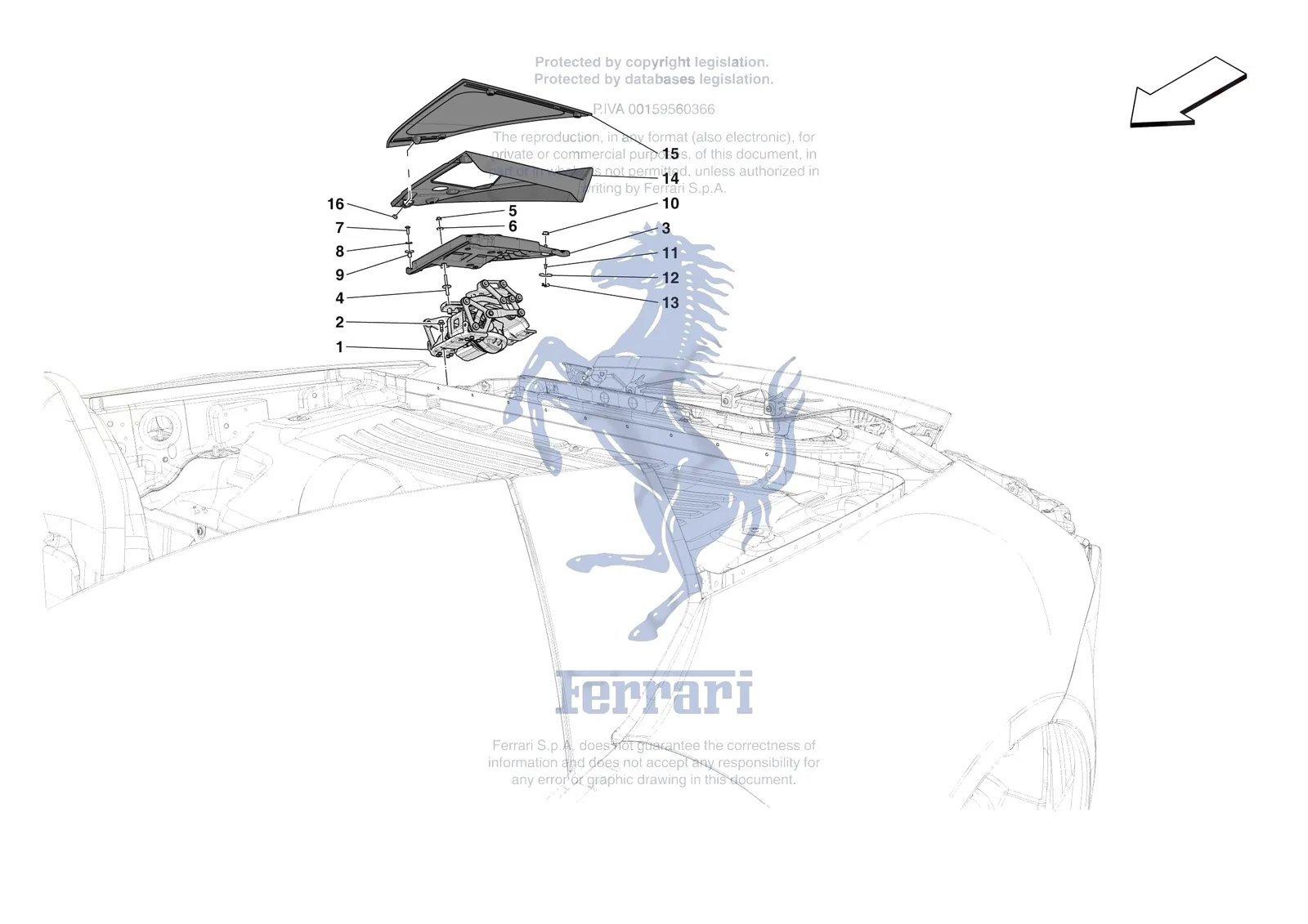 Ferrari 12 Cilindri Spider [VEHICLE TRIM] - E.42 - REAR ACTIVE AERO exploded diagram
