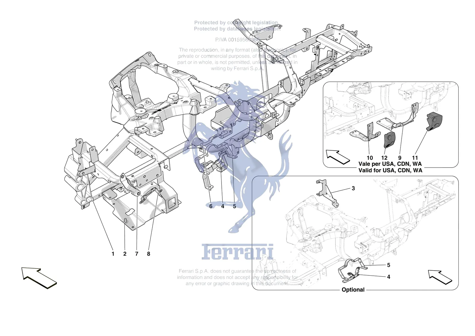 Ferrari 12 Cilindri Spider [VEHICLE TRIM] - E.47.01 - DASHBOARD - SUBSTRUCTURE -Not for RHD- exploded diagram