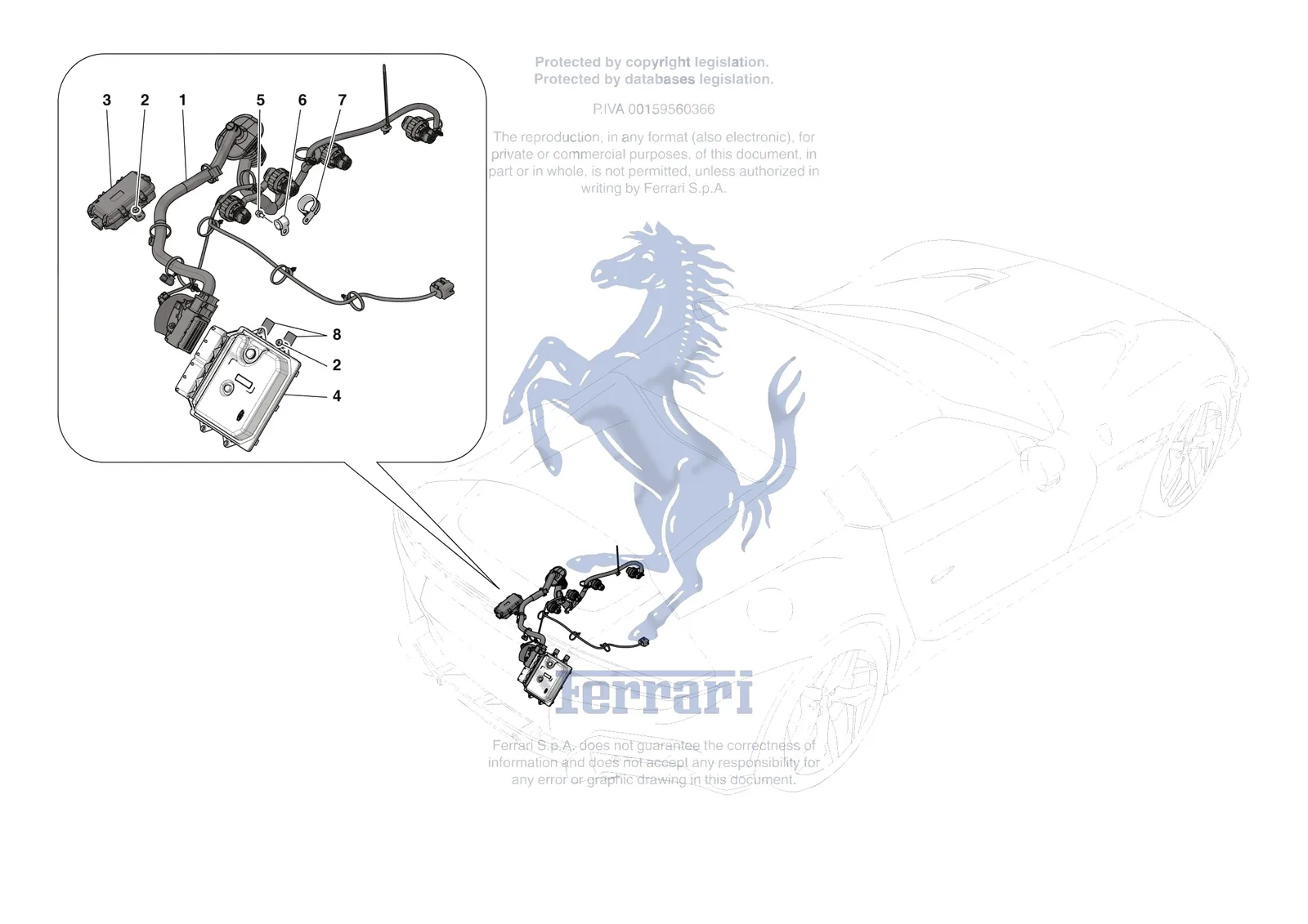 Ferrari 12 Cilindri Spider [ELECTRICAL SYSTEM] - F.12 - DCT GEARBOX SYSTEM exploded diagram