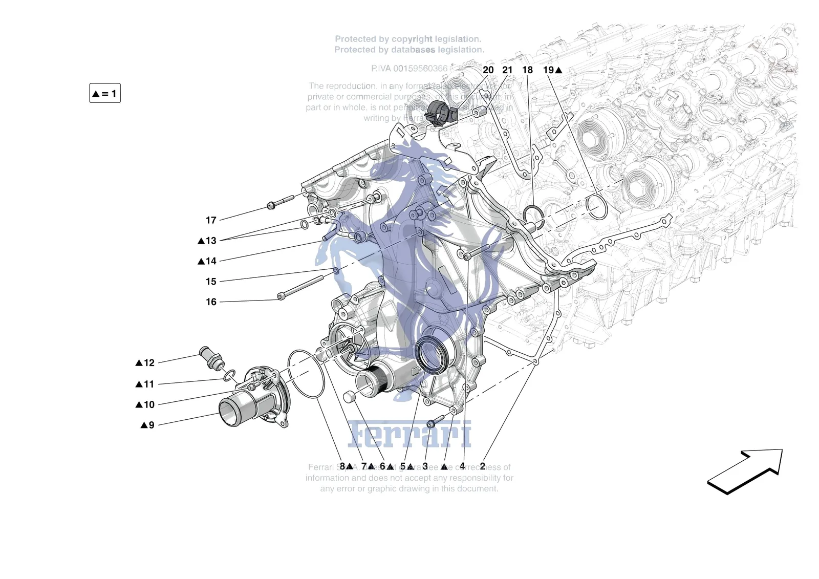 Ferrari 12 Cilindri [ENGINE] - B.03 - ENGINE COVERS exploded diagram