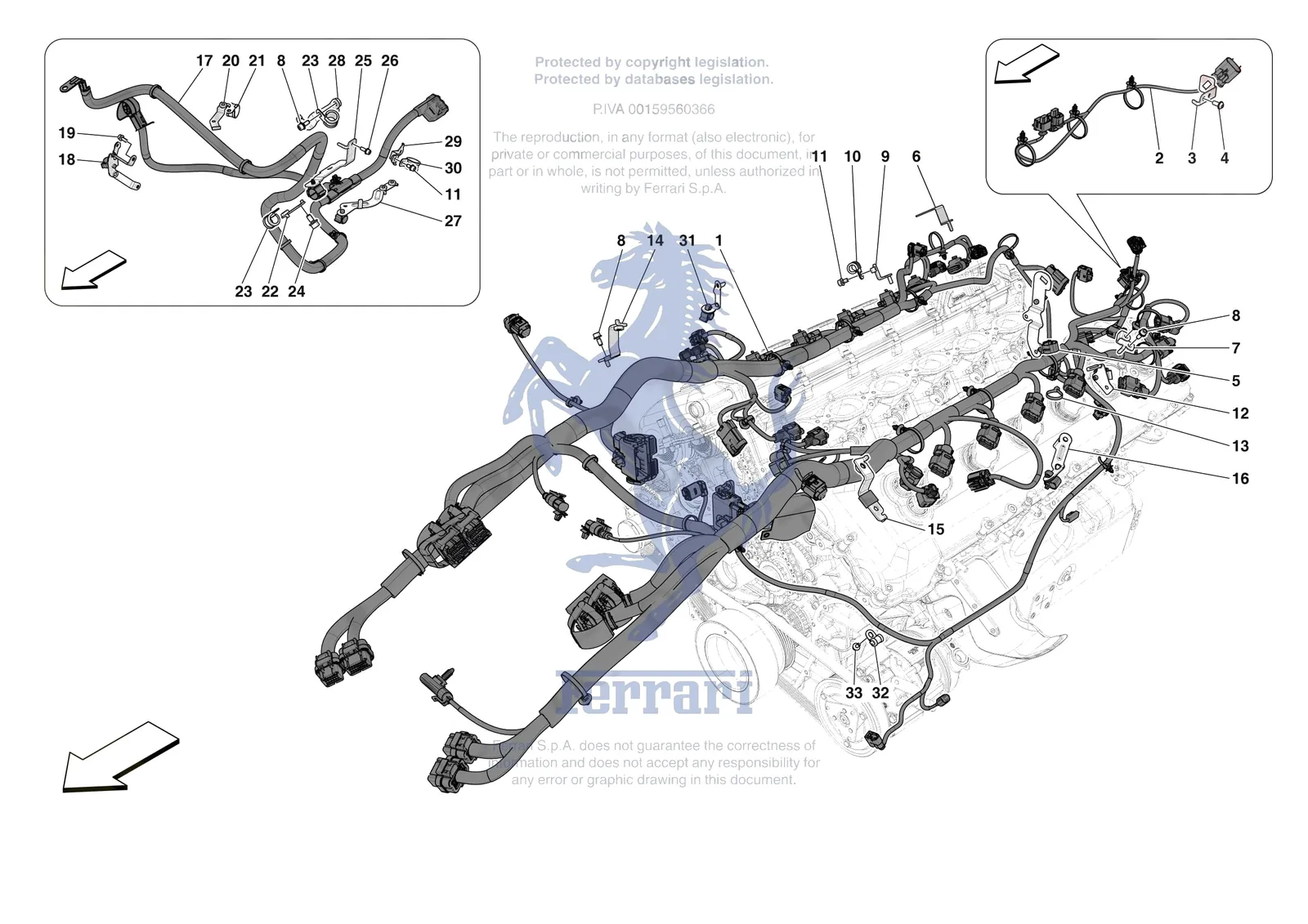 Ferrari 12 Cilindri [ENGINE] - B.34 - ENGINE ELECTRICAL SYSTEM exploded diagram
