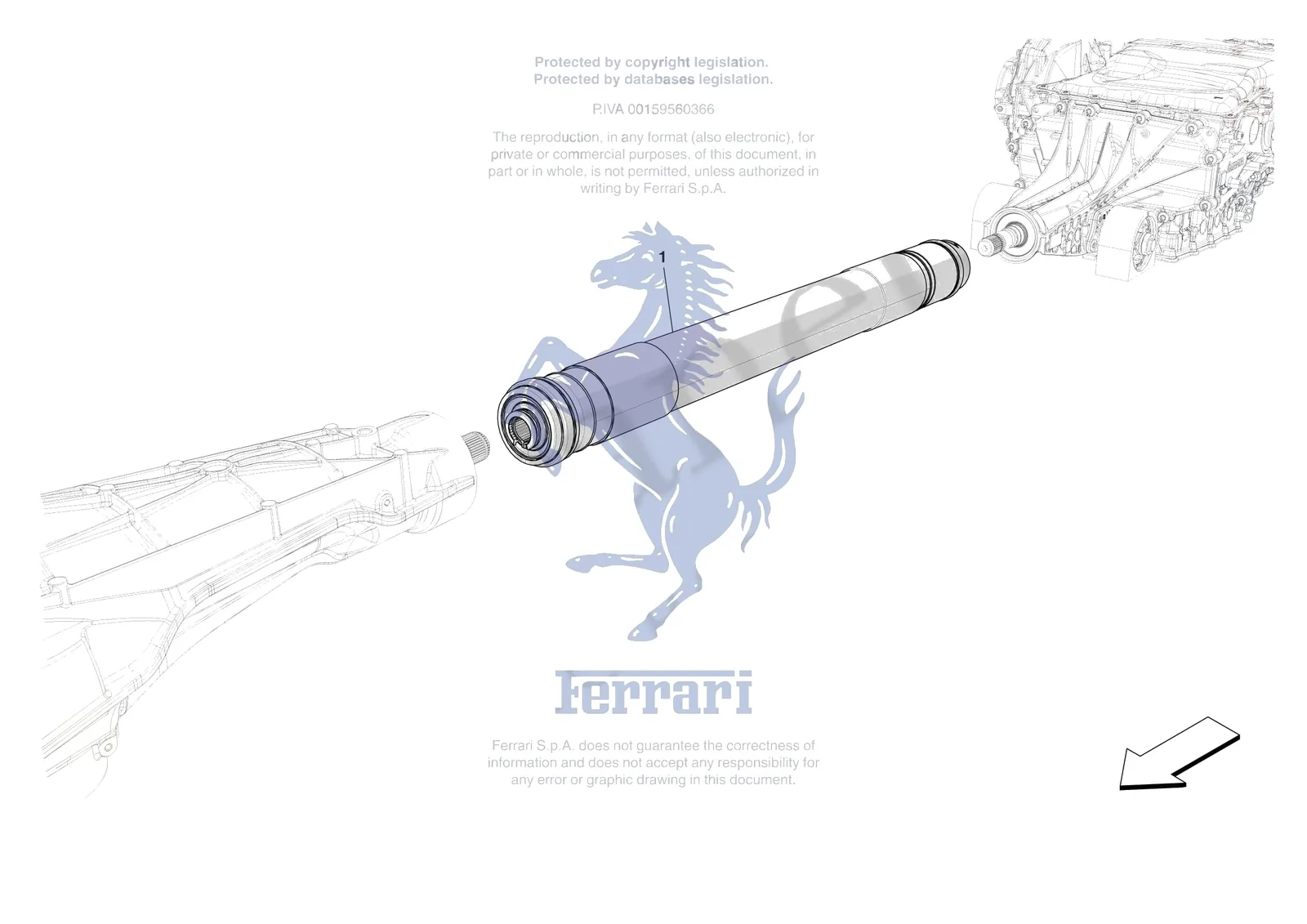 Ferrari 12 Cilindri [GEARBOX] - C.06 - TRANSMISSION SHAFT exploded diagram