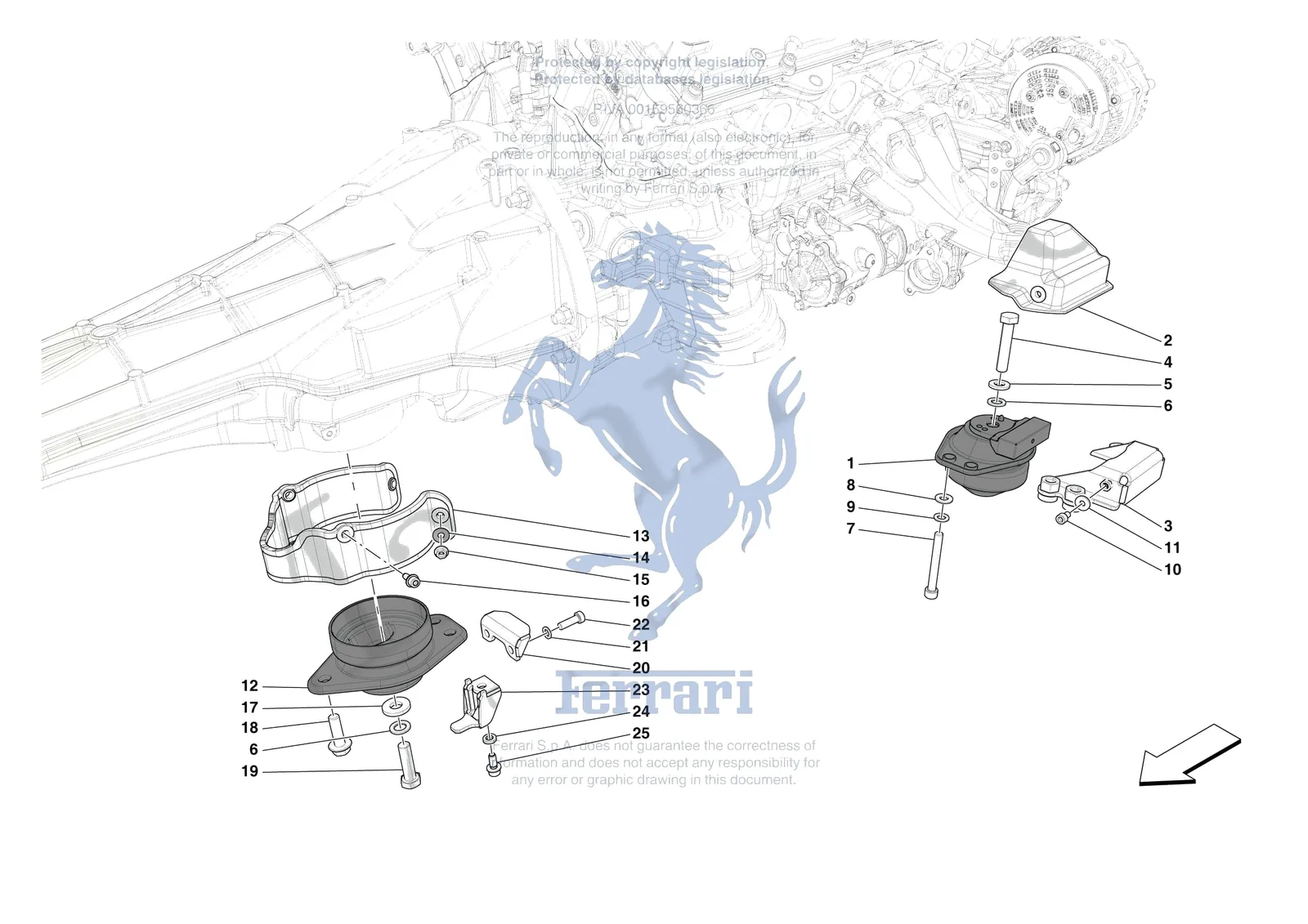 Ferrari 12 Cilindri [MECHANICAL SYSTEM] - D.01 - ENGINE SUSPENSION BUSH exploded diagram