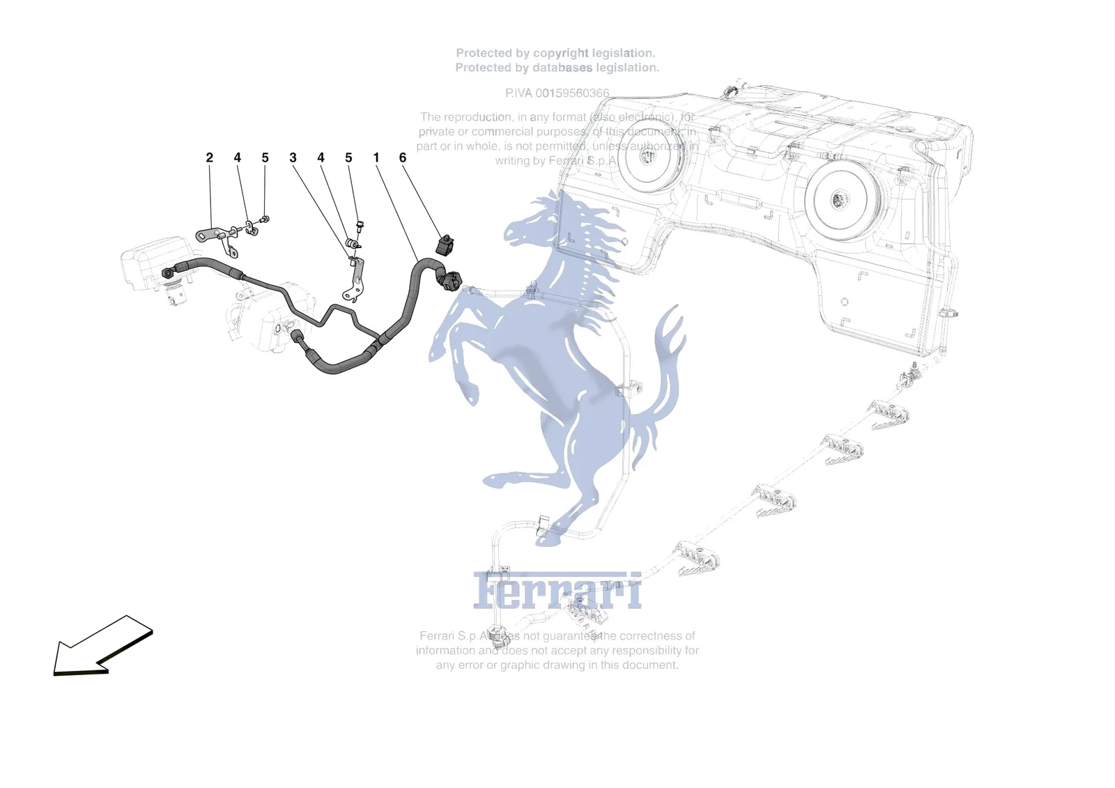 Ferrari 12 Cilindri [MECHANICAL SYSTEM] - D.02 - ENGINE FUEL DELIVERY PIPES exploded diagram