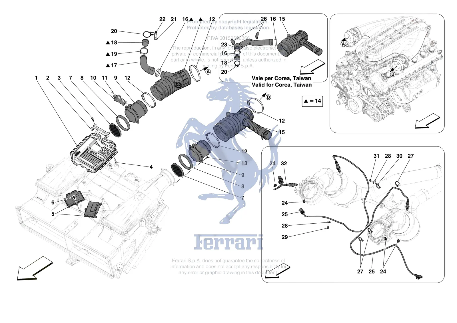 Ferrari 12 Cilindri [MECHANICAL SYSTEM] - D.03 - ENGINE INJECTION CONTROL exploded diagram