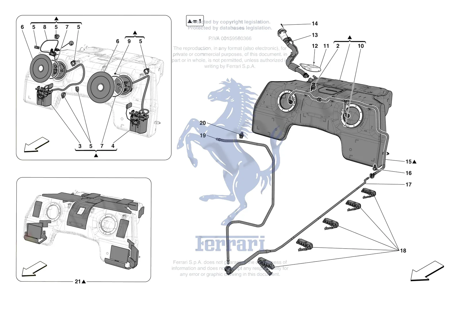 Ferrari 12 Cilindri [MECHANICAL SYSTEM] - D.11 - FUEL TANK exploded diagram