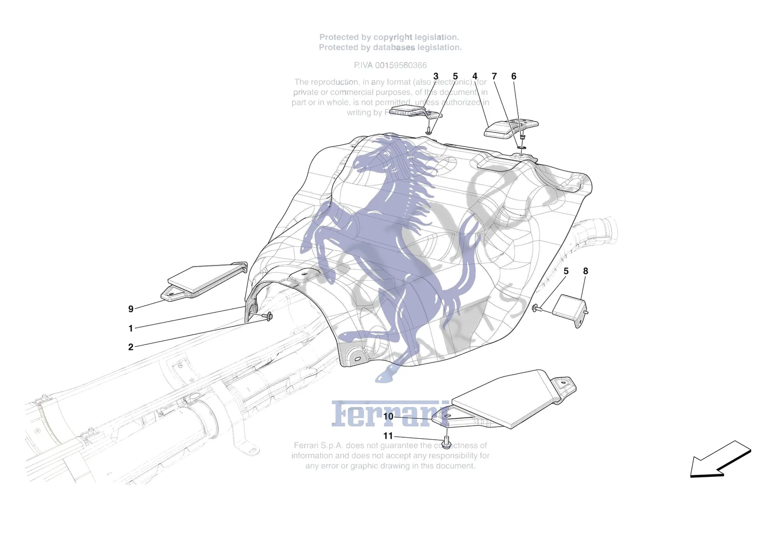 Ferrari 12 Cilindri [MECHANICAL SYSTEM] - D.12 - TANK MOUNTS exploded diagram