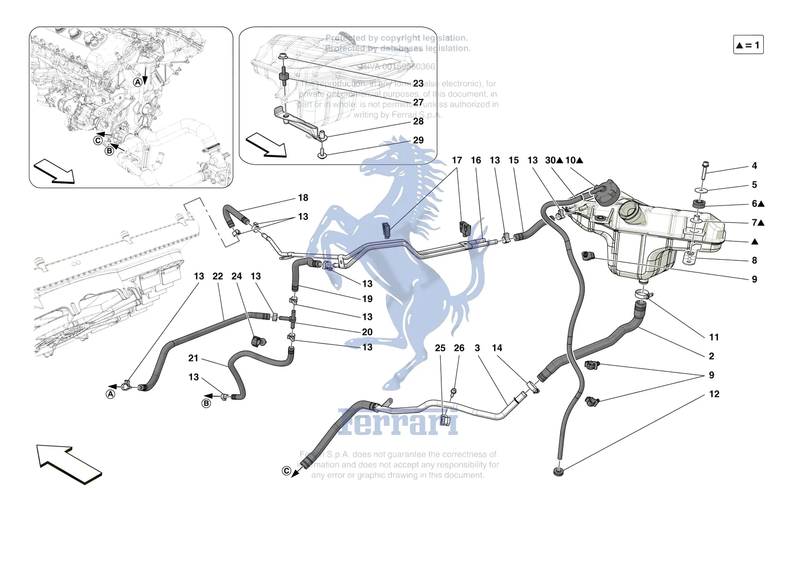 Ferrari 12 Cilindri [MECHANICAL SYSTEM] - D.15 - EXPANSION TANK exploded diagram