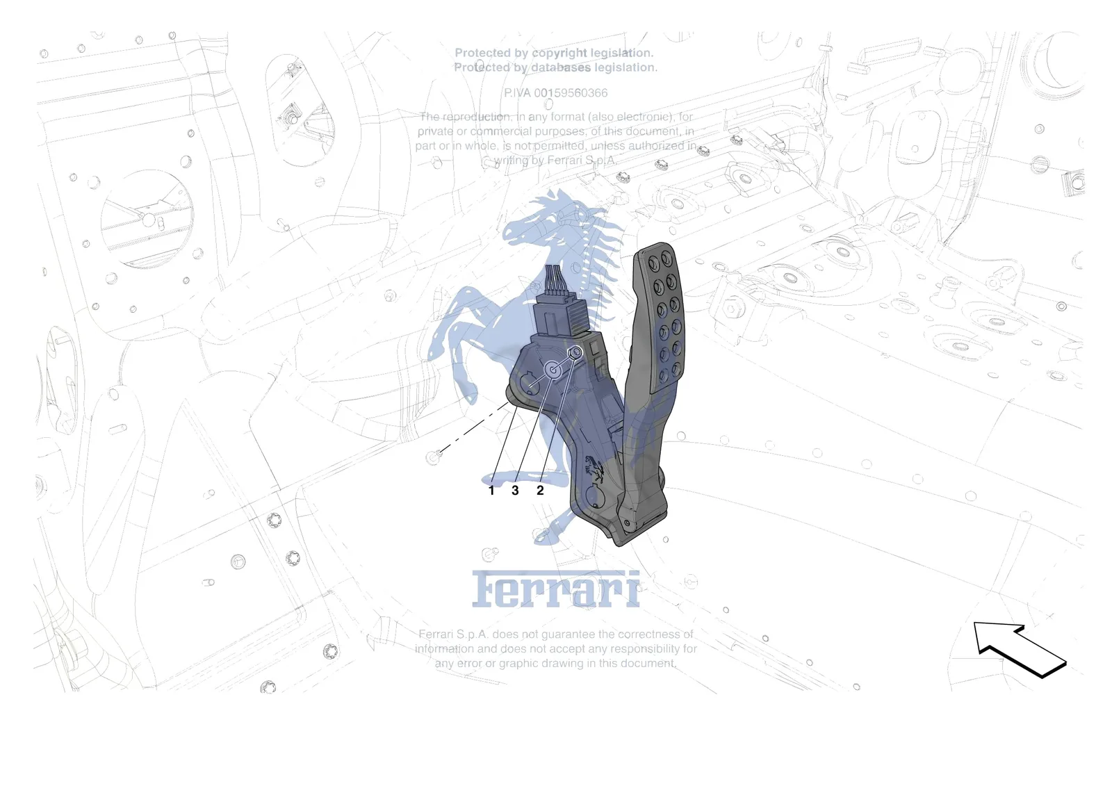Ferrari 12 Cilindri [MECHANICAL SYSTEM] - D.19 - ACCELERATOR CONTROL exploded diagram