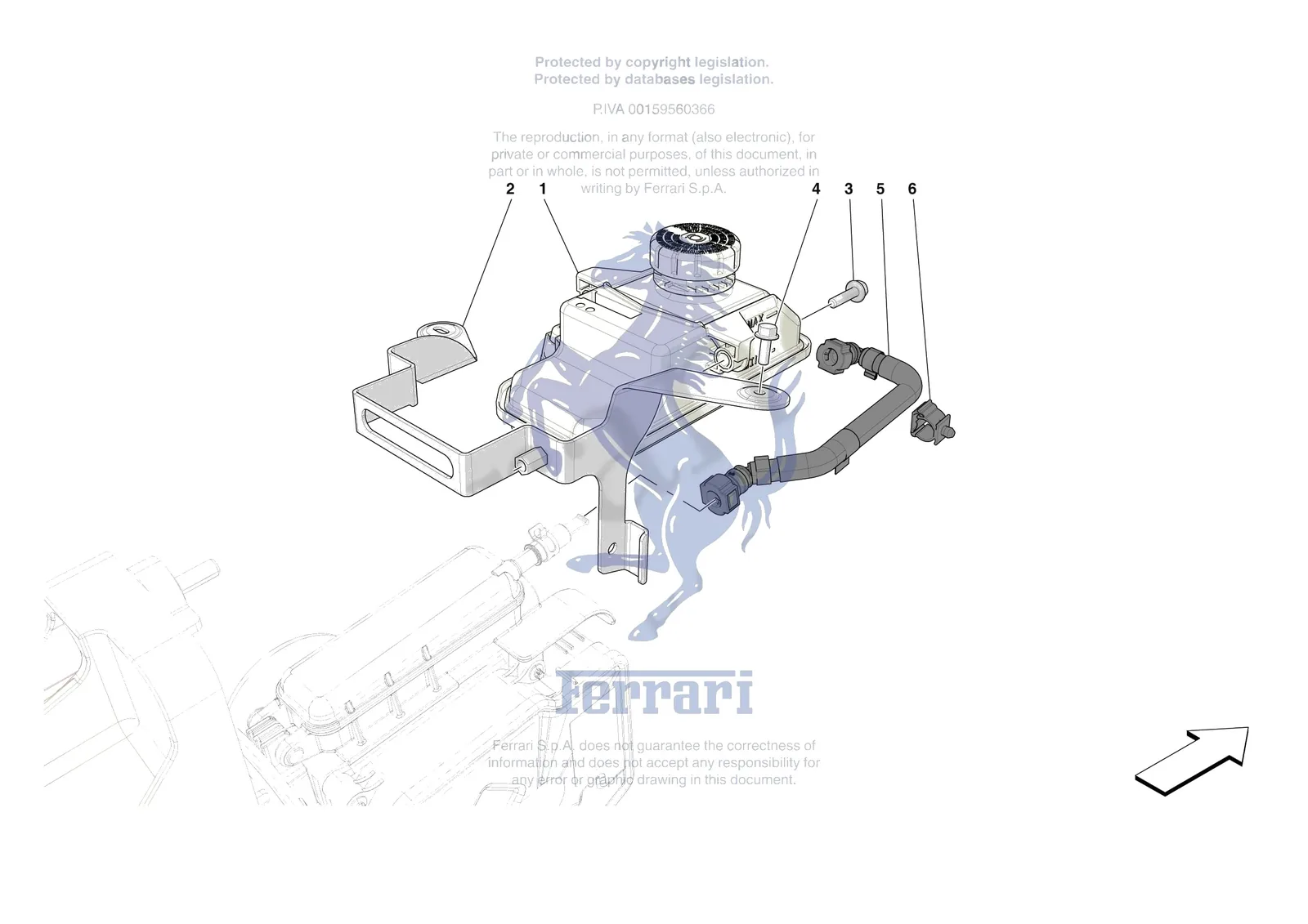 Ferrari 12 Cilindri [MECHANICAL SYSTEM] - D.22 - BRAKE MASTER CYLINDER RESERVOIR exploded diagram