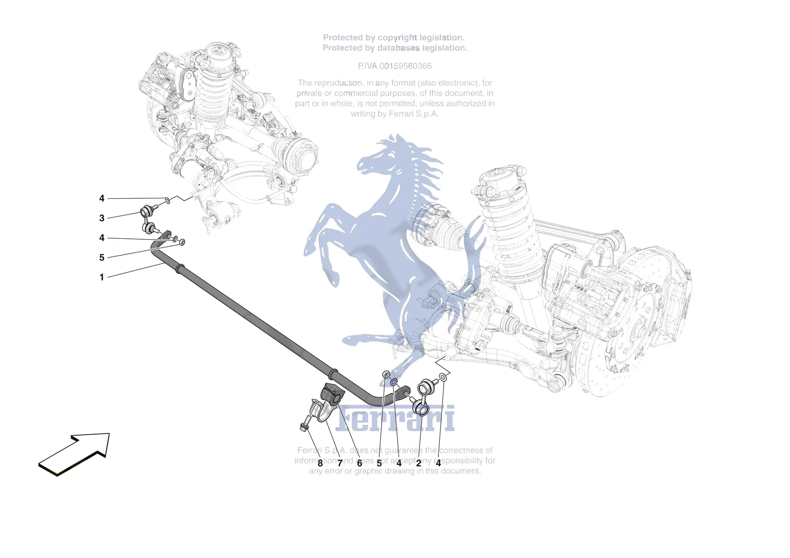 Ferrari 12 Cilindri [MECHANICAL SYSTEM] - D.28 - REAR TORSION BAR exploded diagram