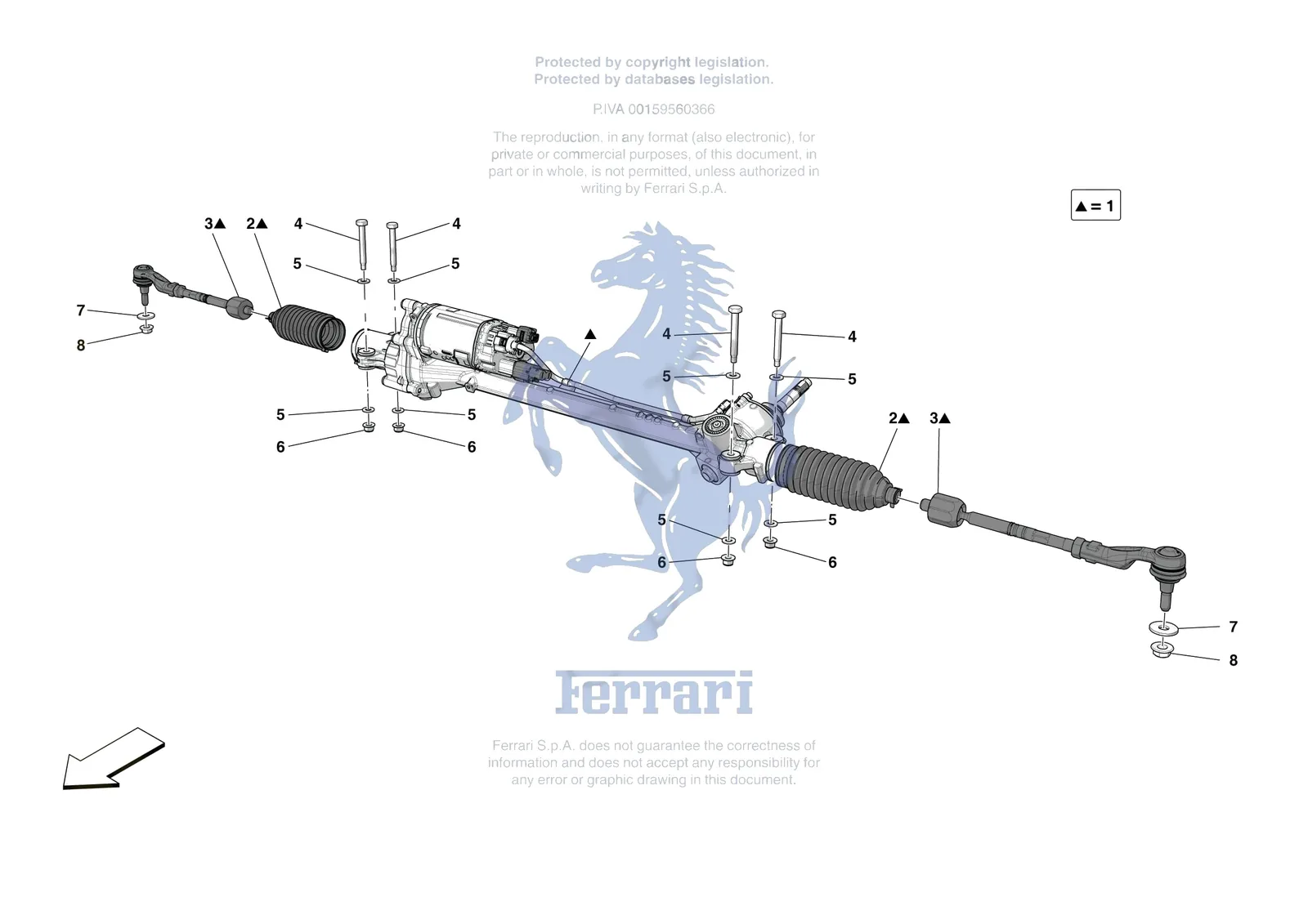 Ferrari 12 Cilindri [MECHANICAL SYSTEM] - D.31 - STEERING BOX exploded diagram