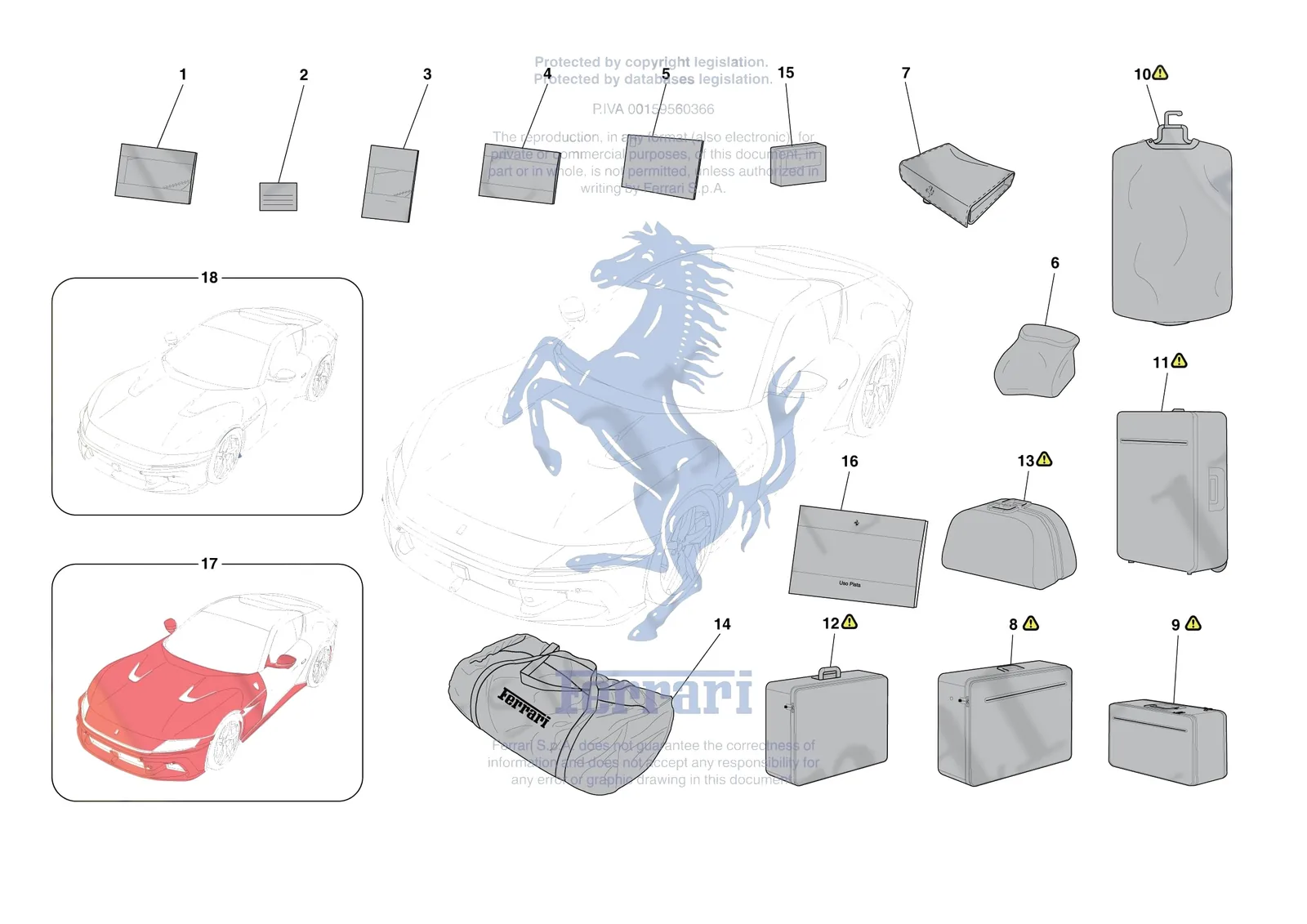 Ferrari 12 Cilindri [MECHANICAL SYSTEM] - D.39 - OTHER ACCESSORIES exploded diagram