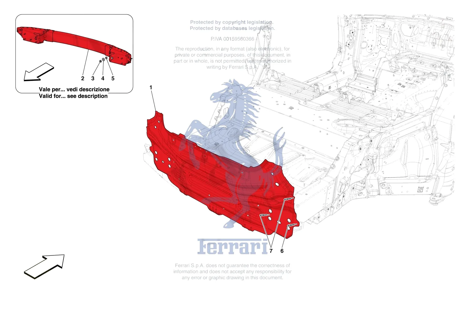Ferrari 12 Cilindri [VEHICLE TRIM] - E.07 - REAR SUBFRAME exploded diagram