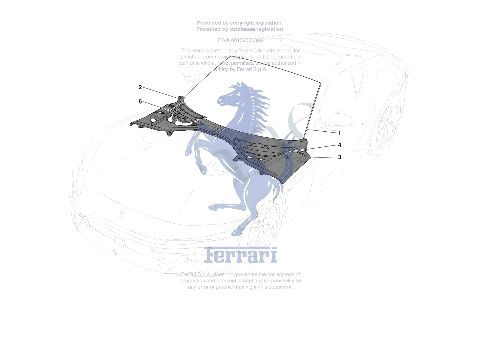 Ferrari 12 Cilindri [VEHICLE TRIM] - E.25 - WINDSCREEN exploded diagram