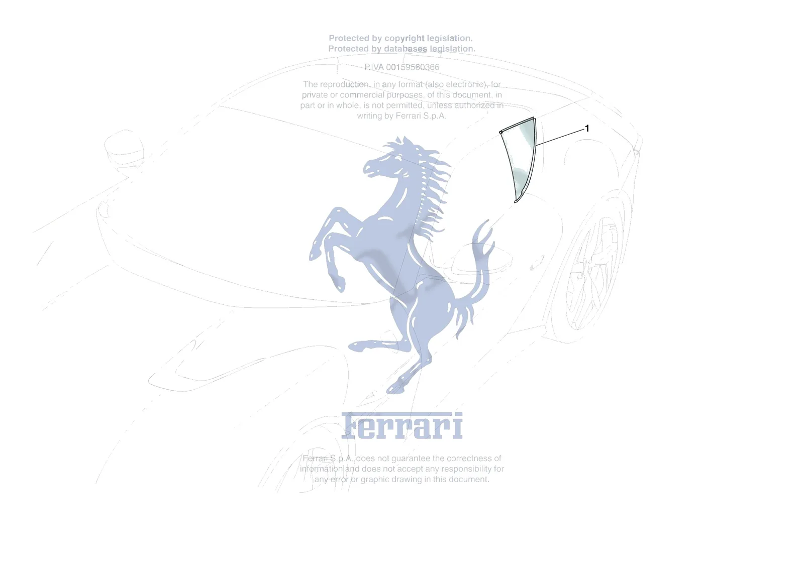 Ferrari 12 Cilindri [VEHICLE TRIM] - E.27 - SIDE WINDOWS exploded diagram