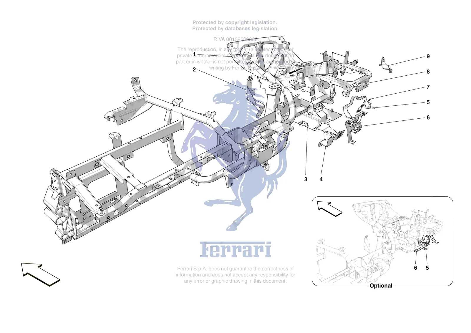 Ferrari 12 Cilindri [VEHICLE TRIM] - E.47.02 - DASHBOARD - SUBSTRUCTURE -Applicable for RHD- exploded diagram