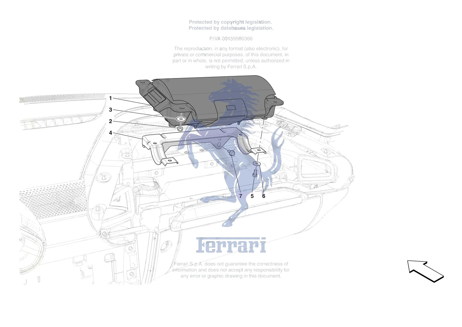 Ferrari 12 Cilindri [VEHICLE TRIM] - E.47.08 - DASHBOARD - PASSENGER AIRBAG exploded diagram