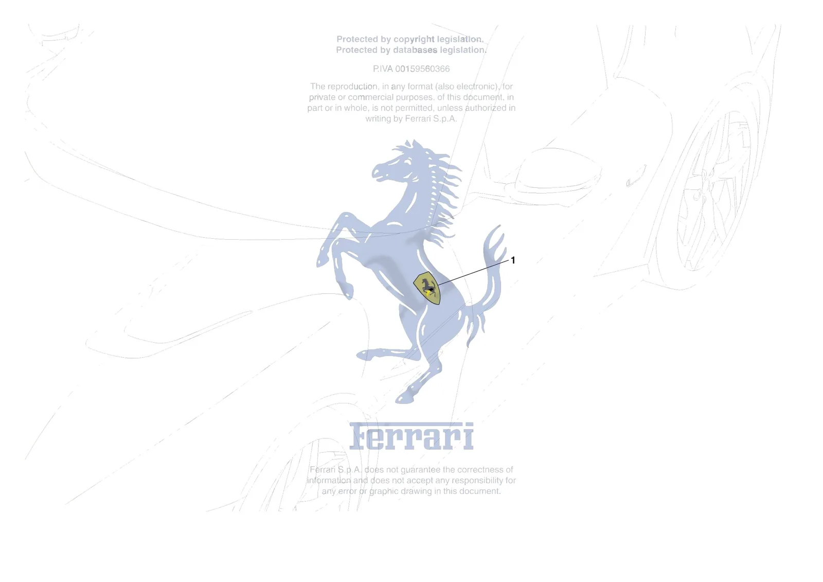 Ferrari 12 Cilindri [VEHICLE TRIM] - E.58 - BADGES exploded diagram