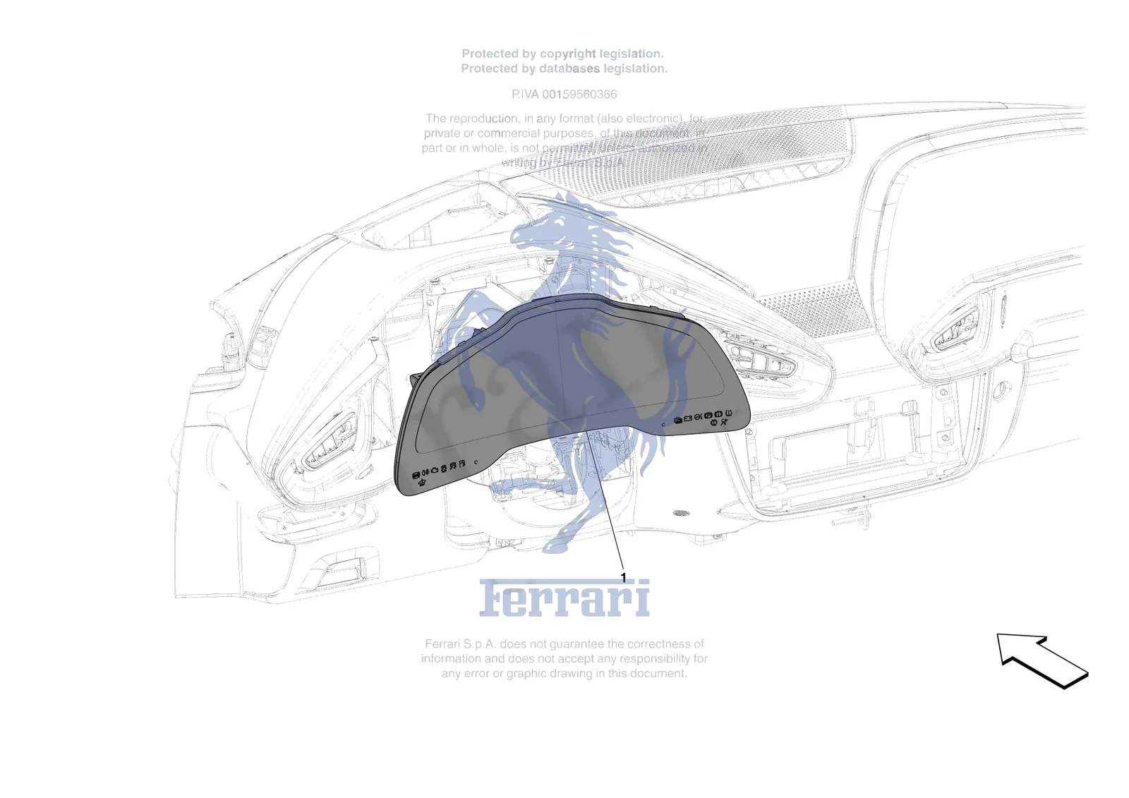 Ferrari 12 Cilindri [ELECTRICAL SYSTEM] - F.03 - INSTRUMENTATION exploded diagram