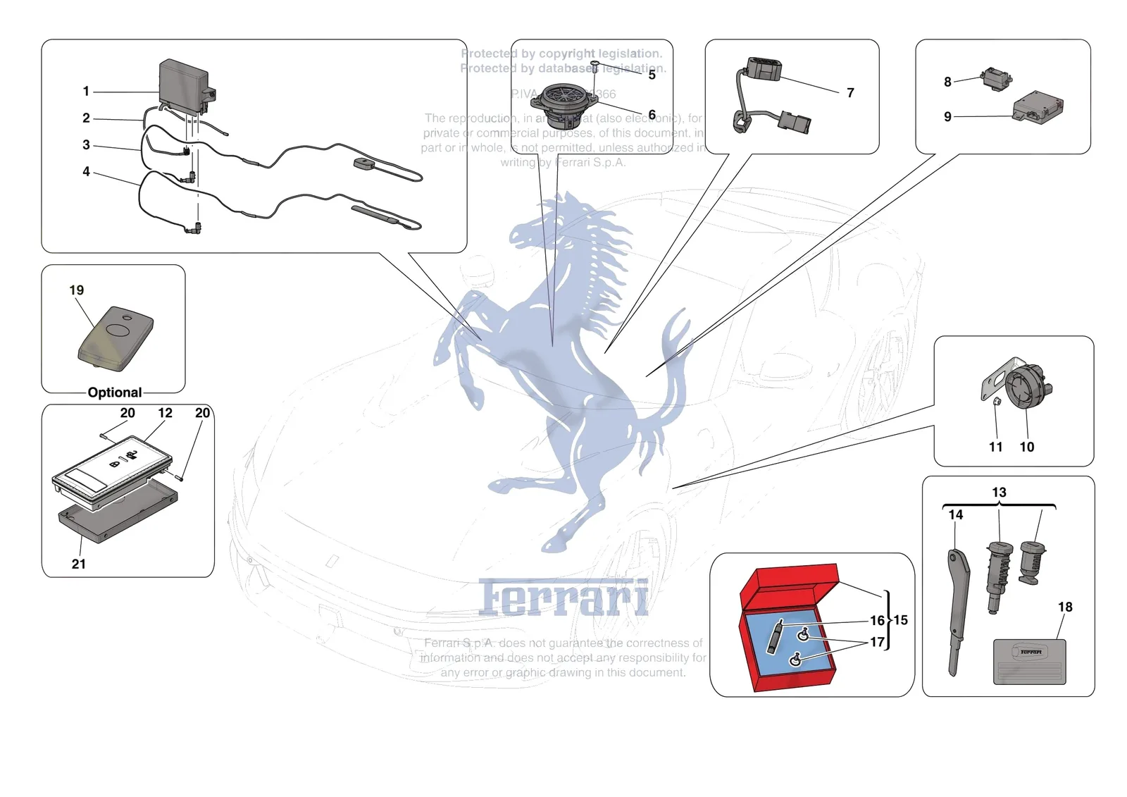 Ferrari 12 Cilindri [ELECTRICAL SYSTEM] - F.11 - ANTI-THEFT SYSTEM exploded diagram