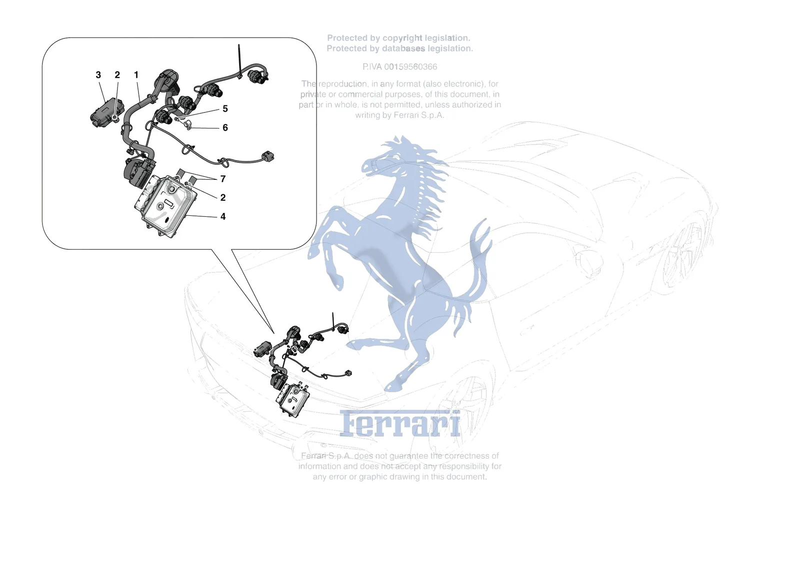 Ferrari 12 Cilindri [ELECTRICAL SYSTEM] - F.12 - DCT GEARBOX SYSTEM exploded diagram