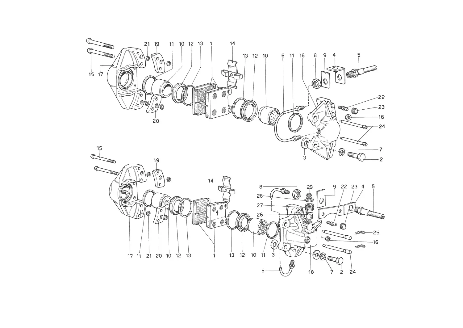 Calipers For Front And Rear Brakes