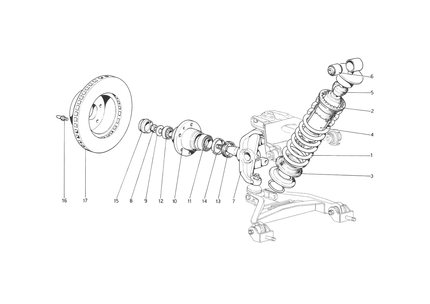Front Suspension - Shock Absorber And Brake Disc
