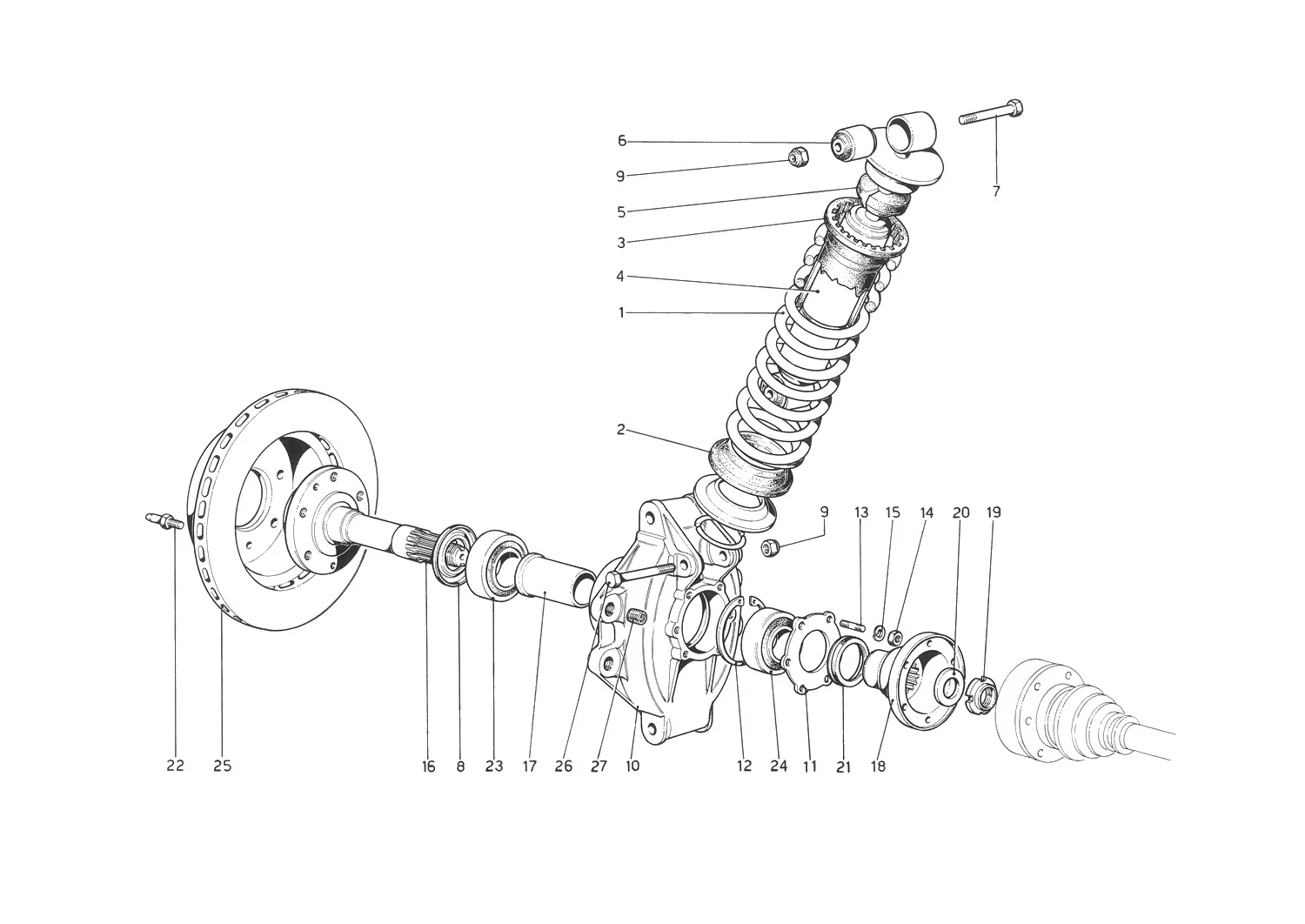 Rear Suspension - Shock Absorber And Brake Disc