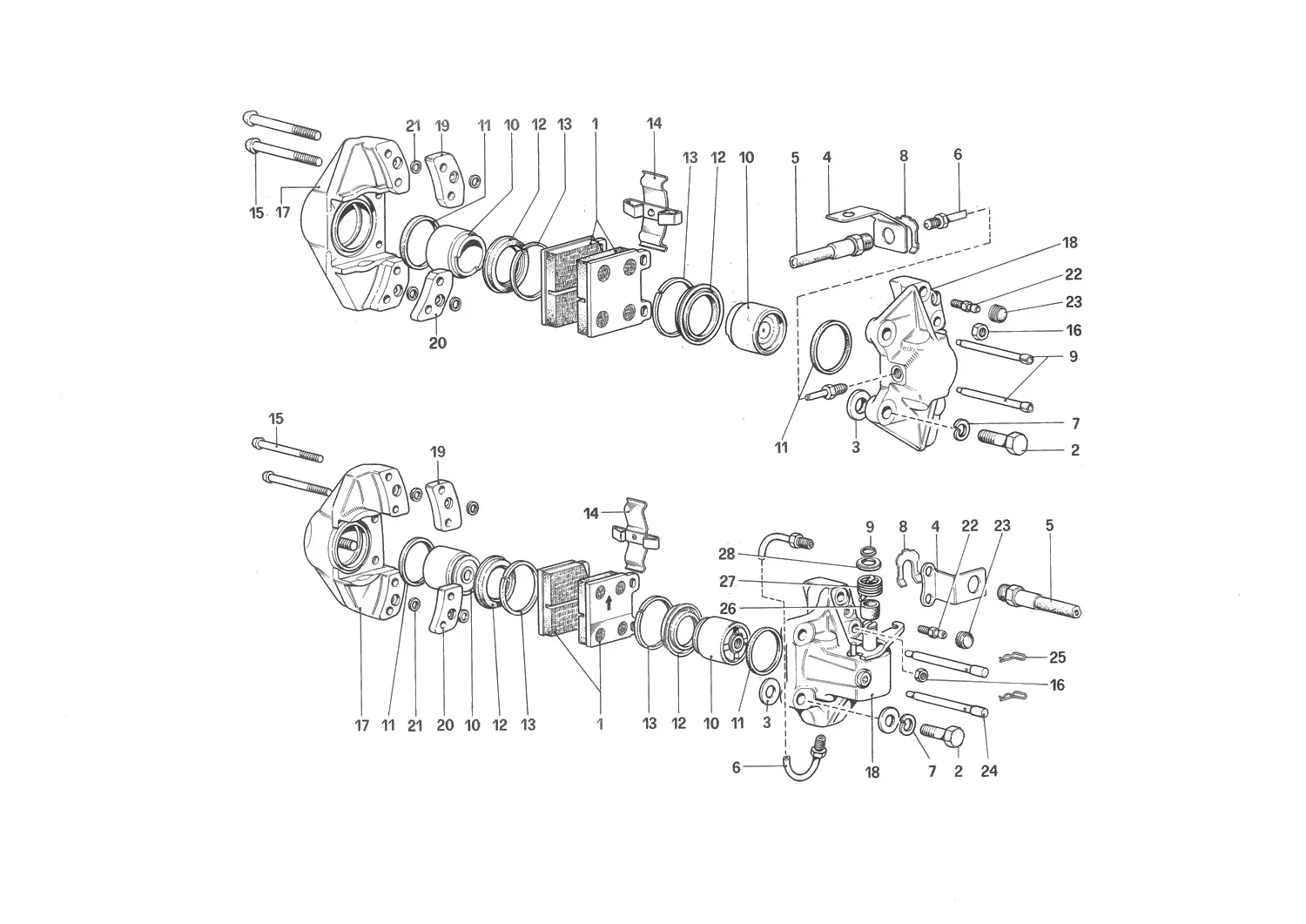 Calipers For Front And Rear Brakes