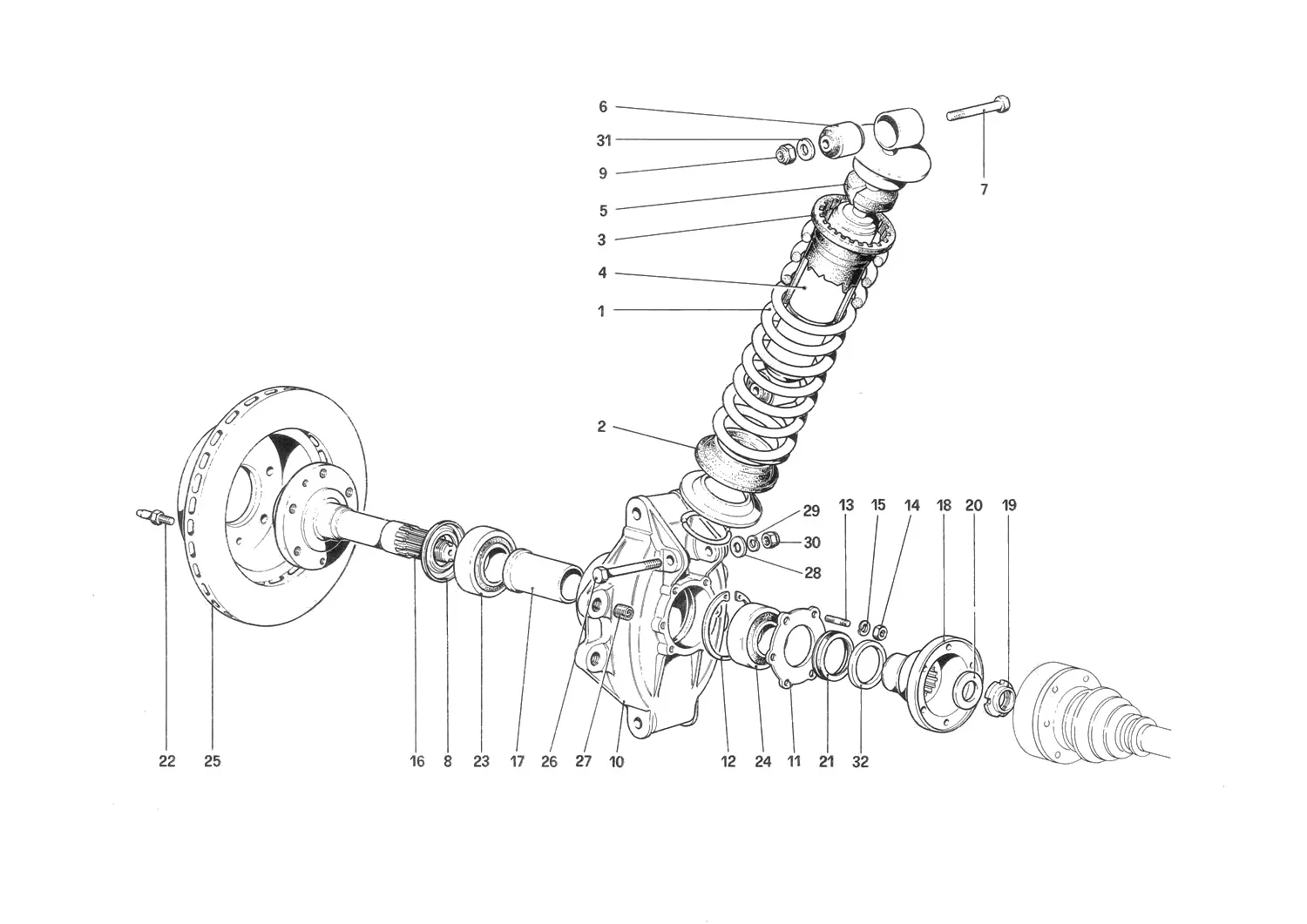 Rear Suspension - Shock Absorber And Brake Disc
