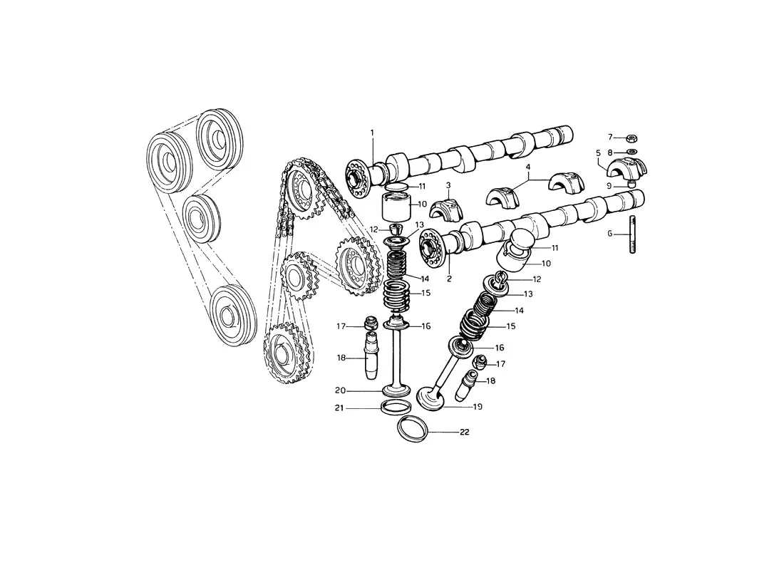 Ferrari 246 Dino GT Coupe & Spyder (From Ch 02132) Timing exploded diagram
