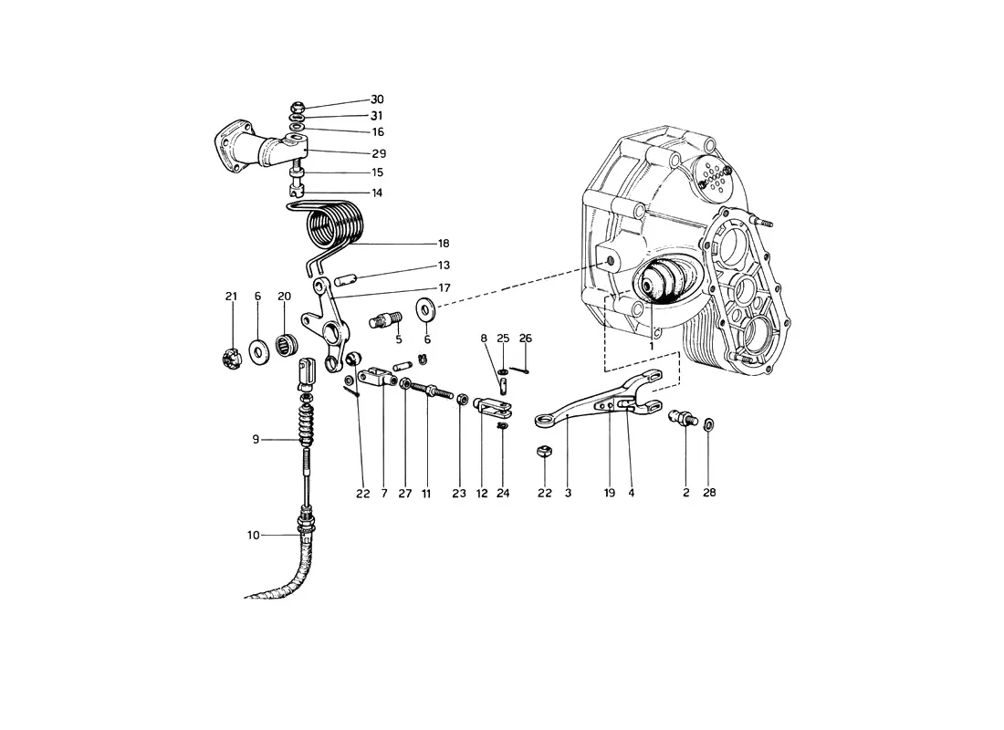 Ferrari 246 Dino GT Coupe & Spyder (From Ch 02132) Clutch Disengagement exploded diagram