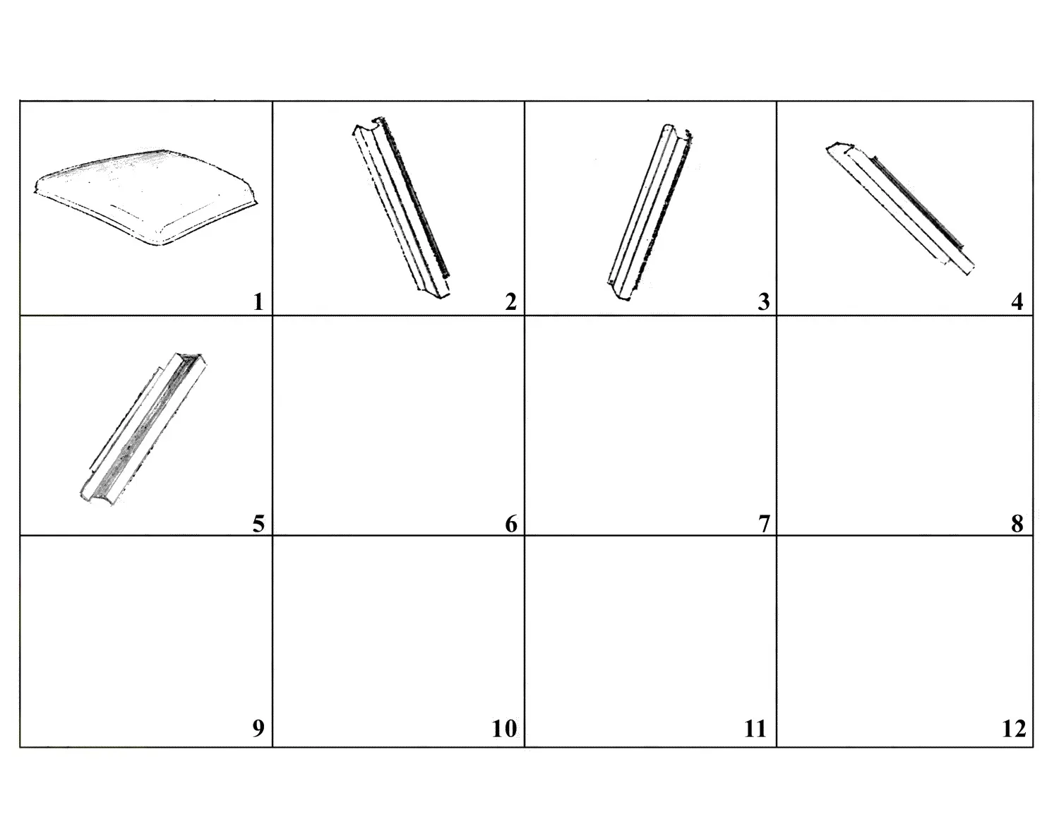 Ferrari 250 GT 2+2 (GTE) Roof exploded diagram