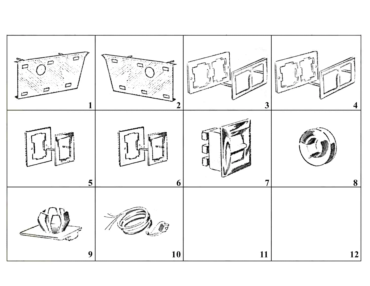 Ferrari 250 GT 2+2 (GTE) Electric Window Components exploded diagram