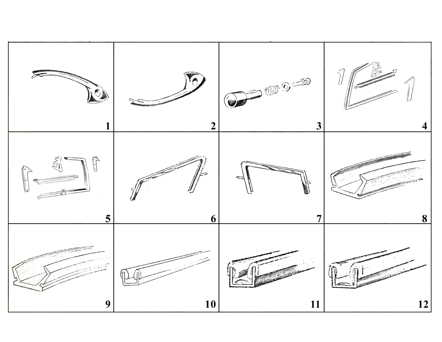 Ferrari 250 GT 2+2 (GTE) Doors exploded diagram