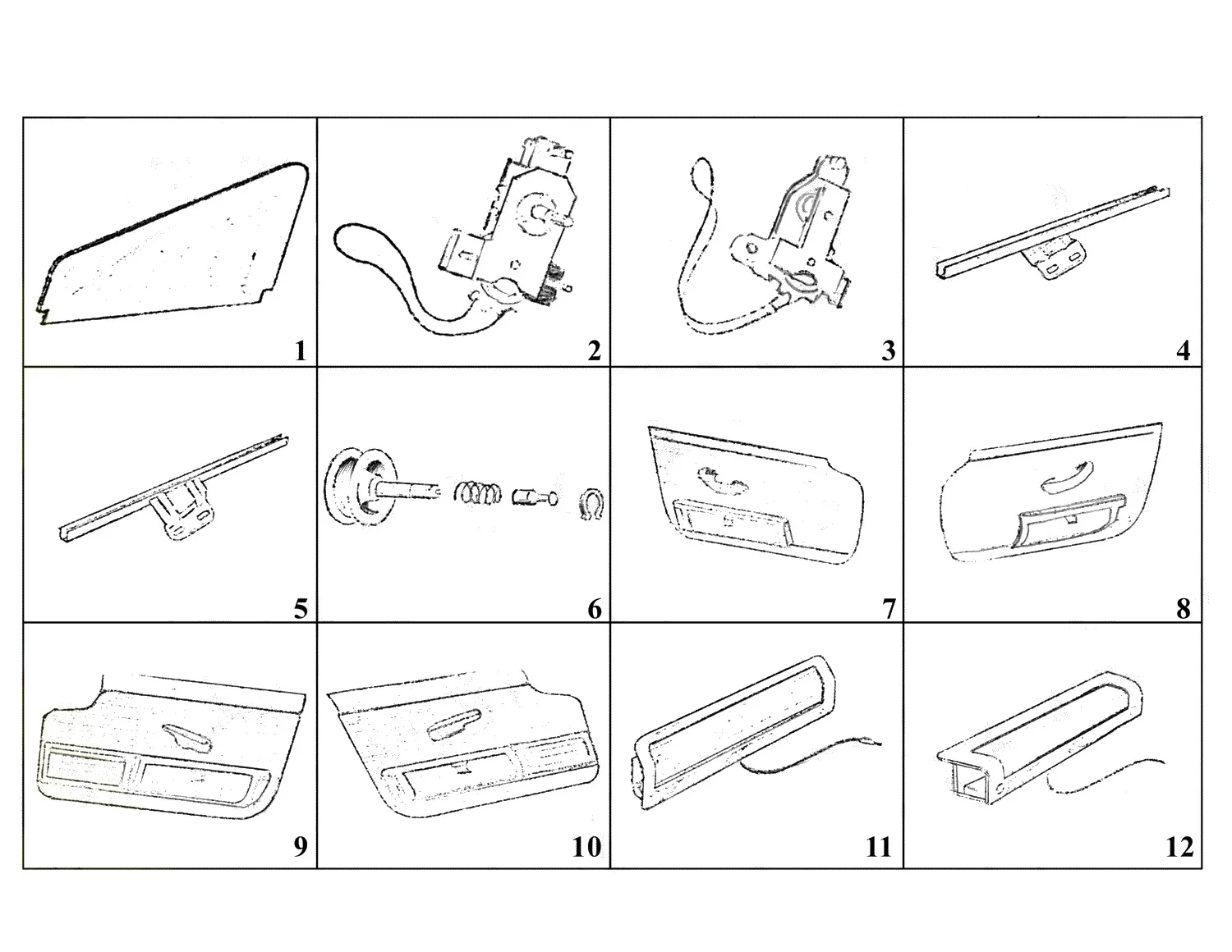 Ferrari 250 GT 2+2 (GTE) Doors exploded diagram