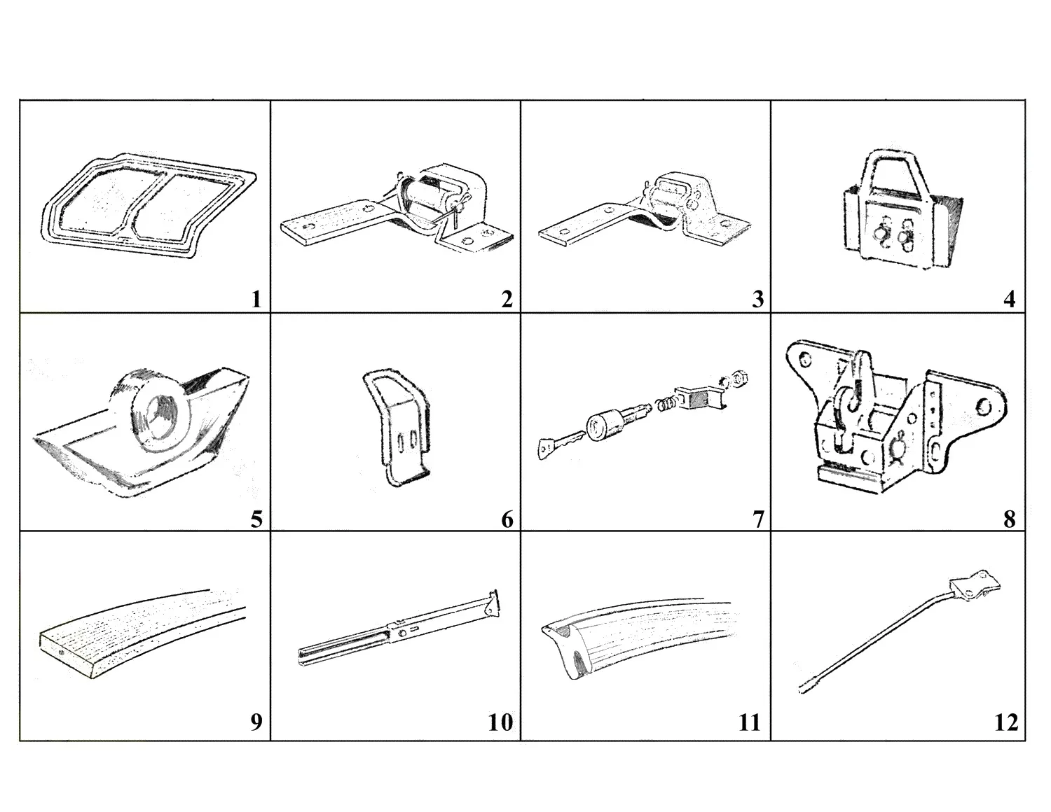 Ferrari 250 GT 2+2 (GTE) Boot Components exploded diagram