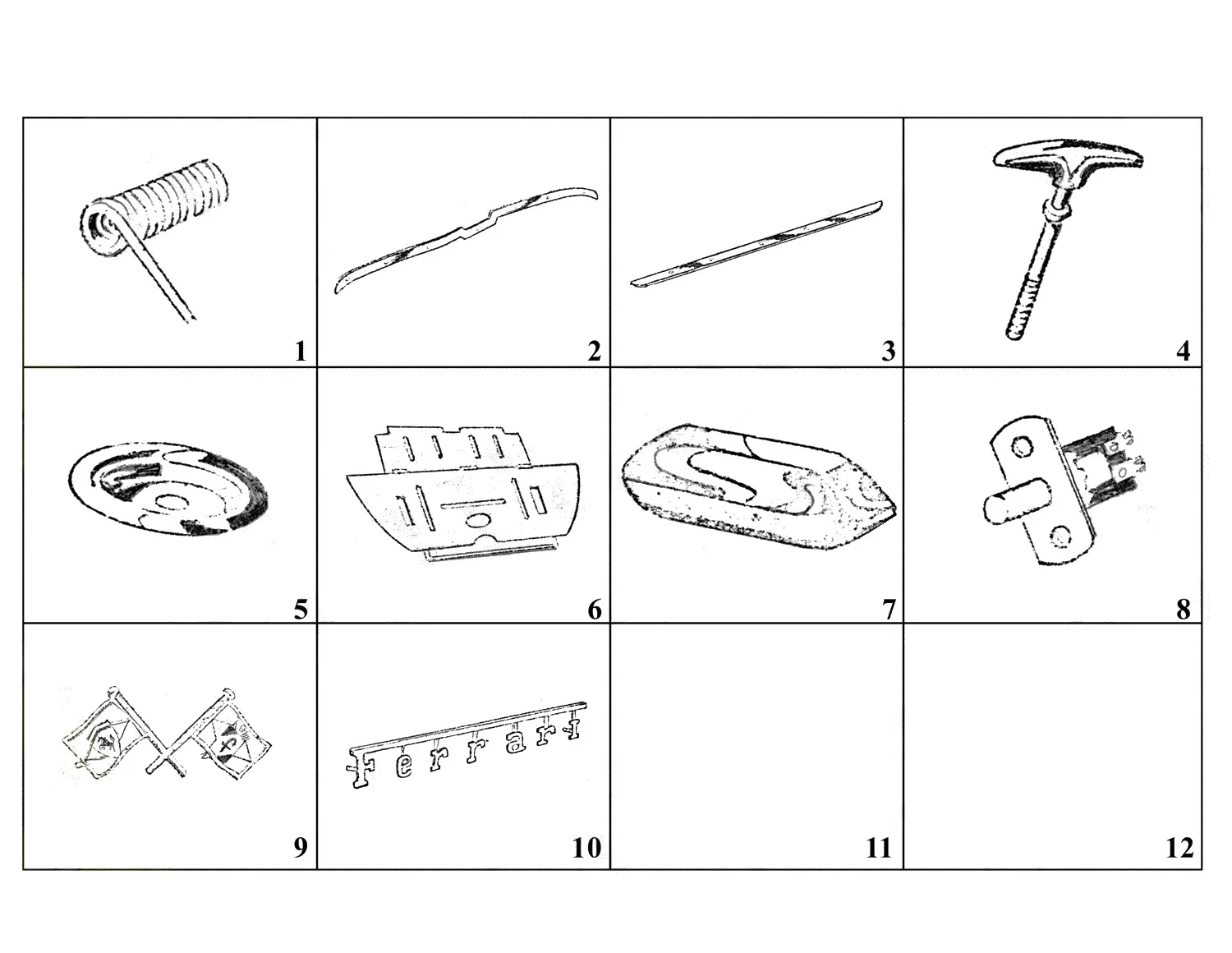 Ferrari 250 GT 2+2 (GTE) Boot Components exploded diagram