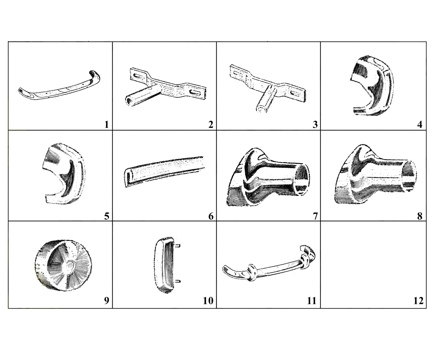 Ferrari 250 GT 2+2 (GTE) Front Bumpers exploded diagram