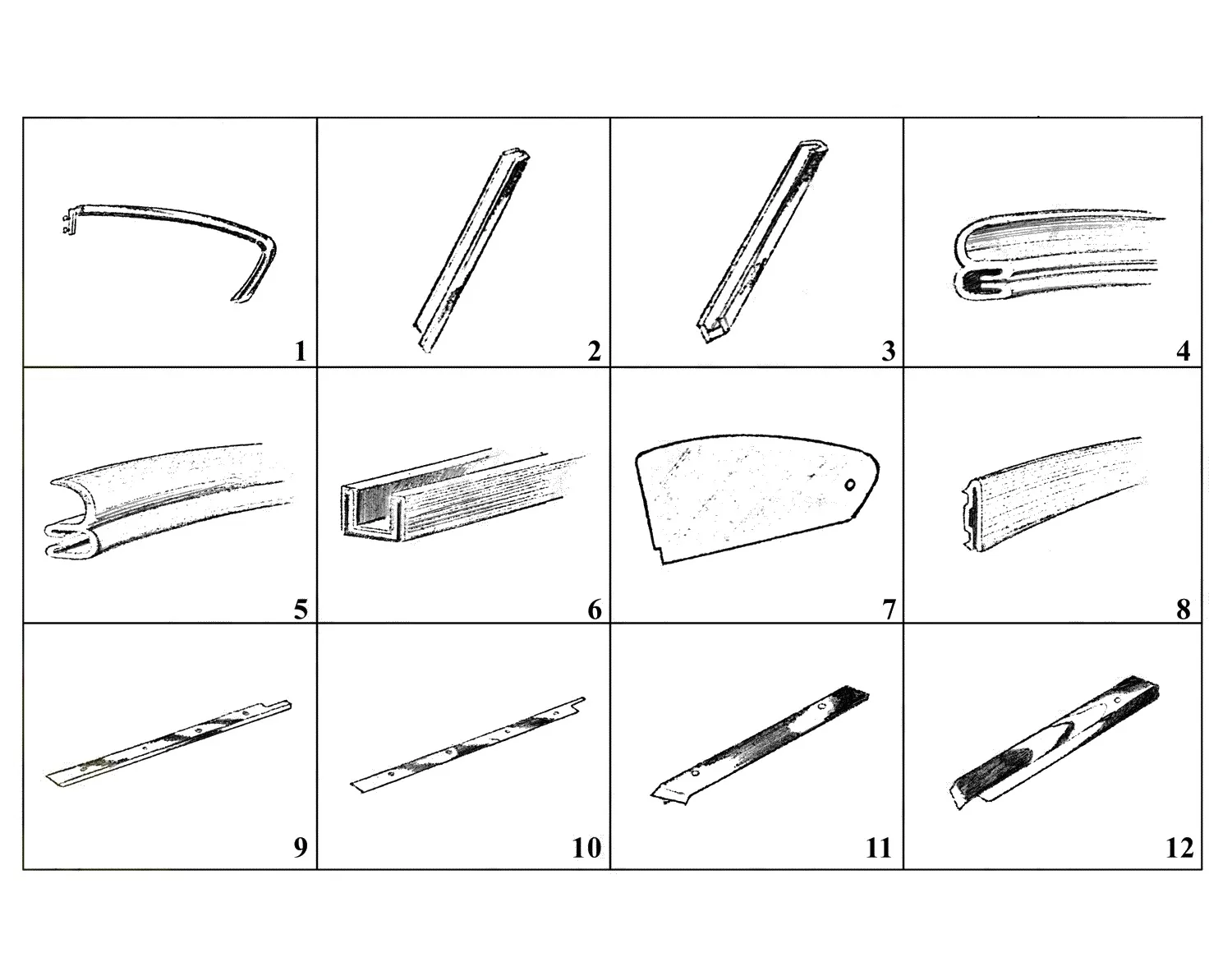 Ferrari 250 GT 2+2 (GTE) Rear Side Windows exploded diagram