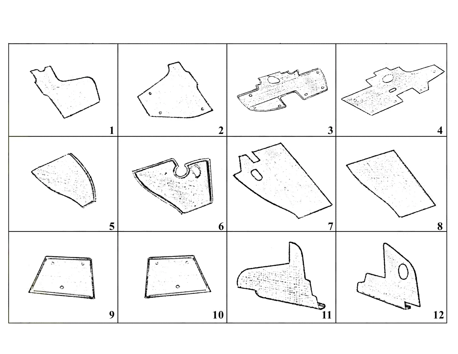 Ferrari 250 GT 2+2 (GTE) Carpets exploded diagram