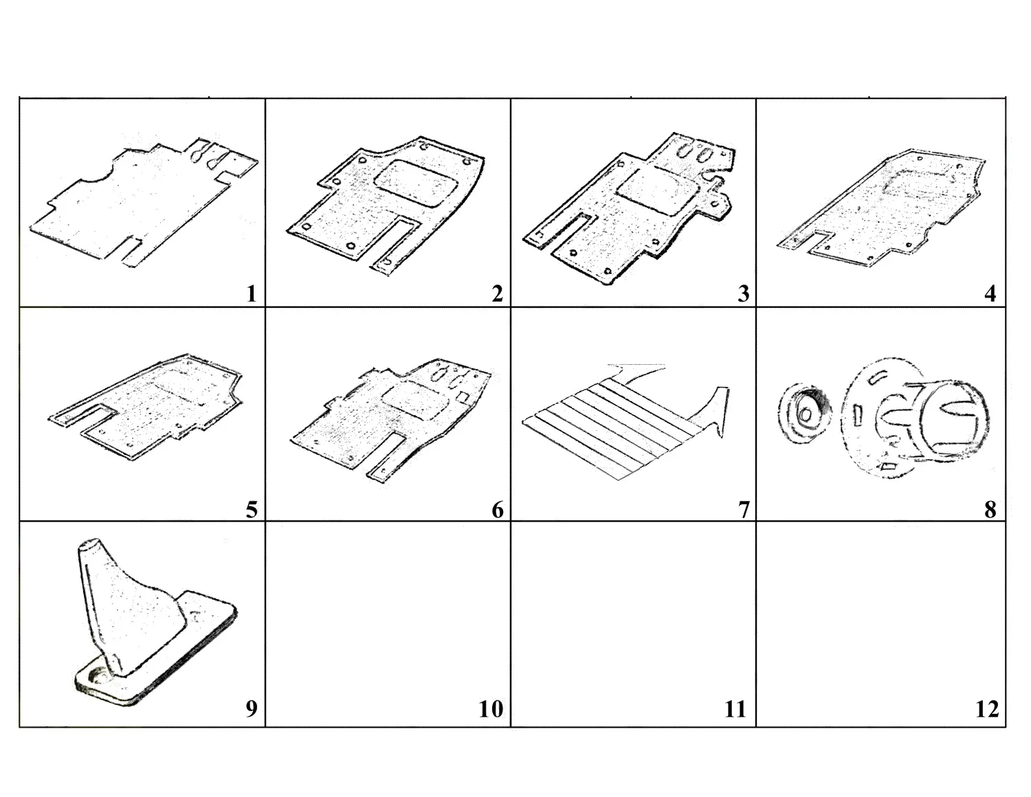 Ferrari 250 GT 2+2 (GTE) Carpets exploded diagram