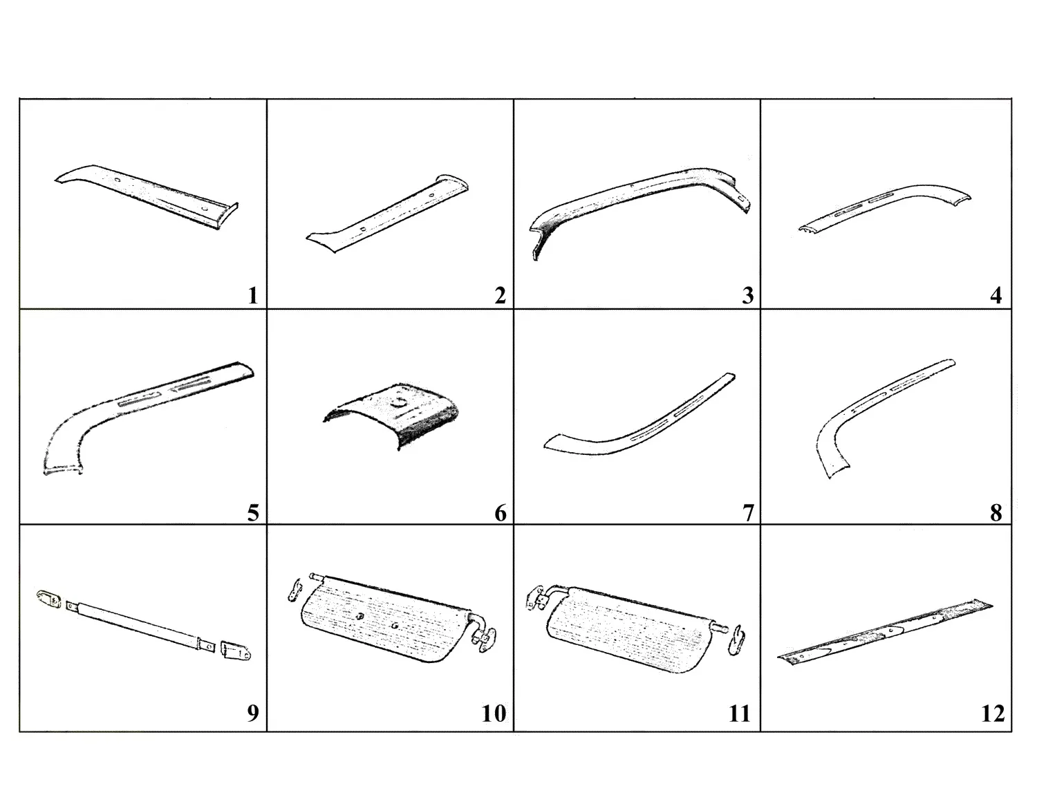 Ferrari 250 GT 2+2 (GTE) Interior Cabinet Accessories exploded diagram