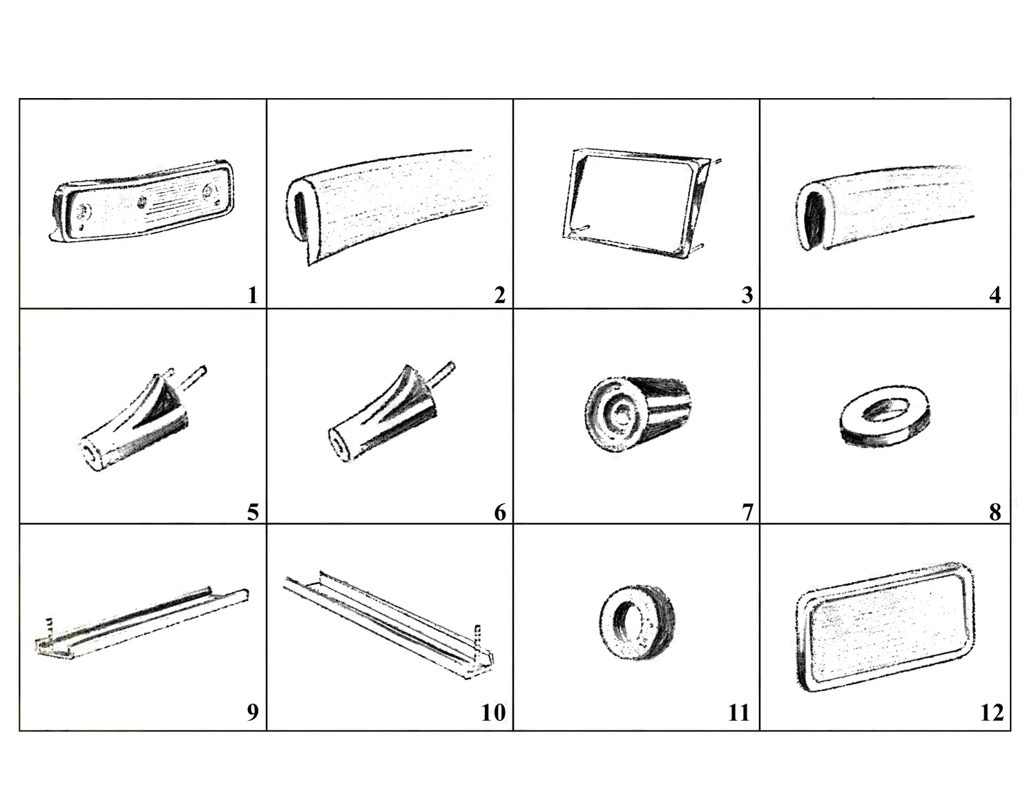 Ferrari 250 GT 2+2 (GTE) Number Plate Frames exploded diagram
