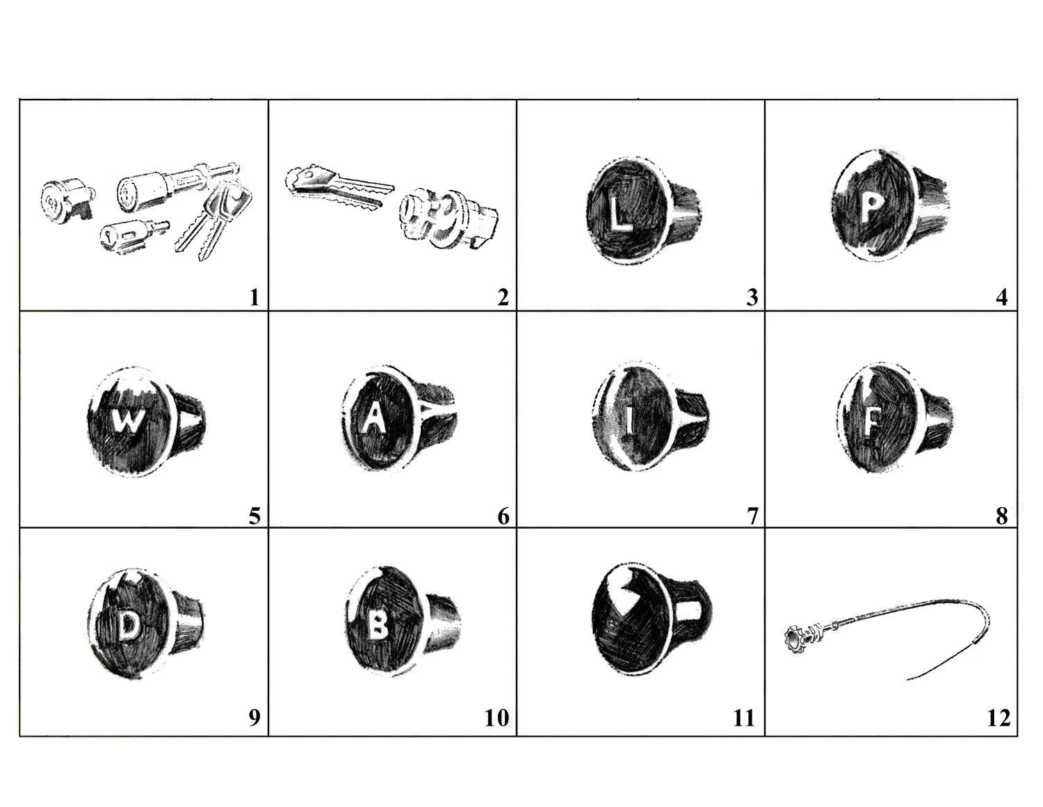 Ferrari 250 GT 2+2 (GTE) Dashboard Switches exploded diagram