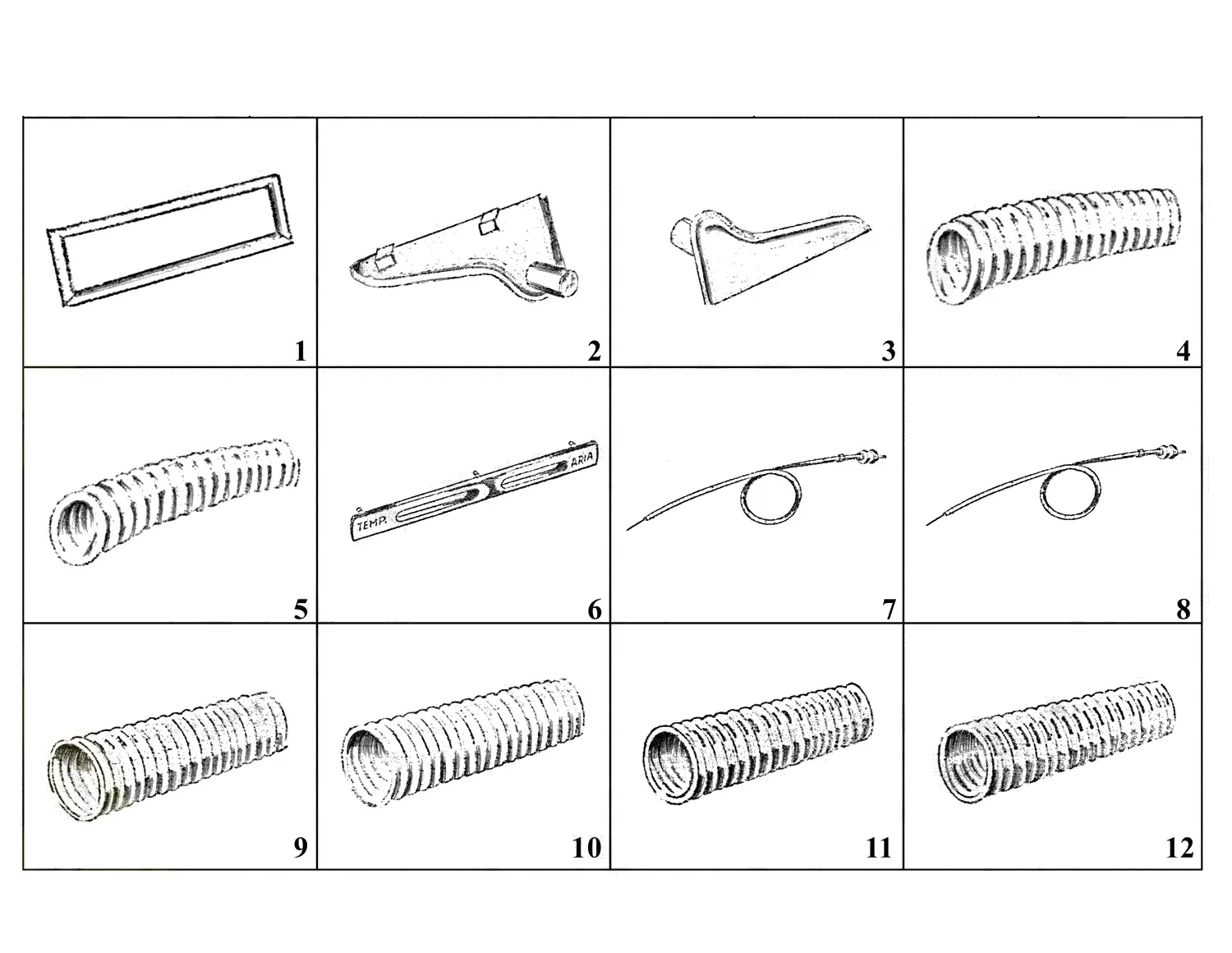 Ferrari 250 GT 2+2 (GTE) Heating And Ventilation exploded diagram
