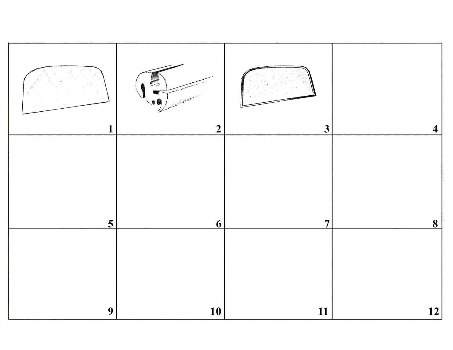 Ferrari 250 GT 2+2 (GTE) Rear Window exploded diagram