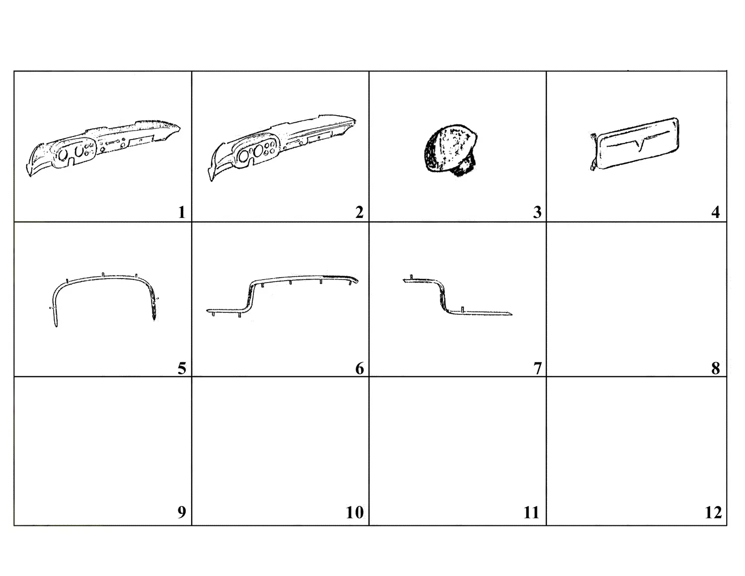 Ferrari 250 GT Pininfarina Coupe Dashboard Components exploded diagram